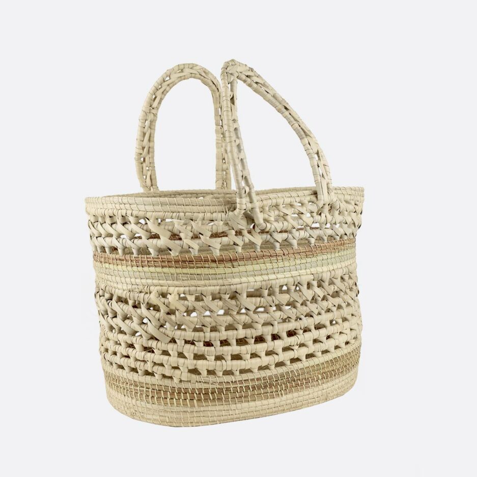 Panier tressé L coloré naturel Finca Home - Détails