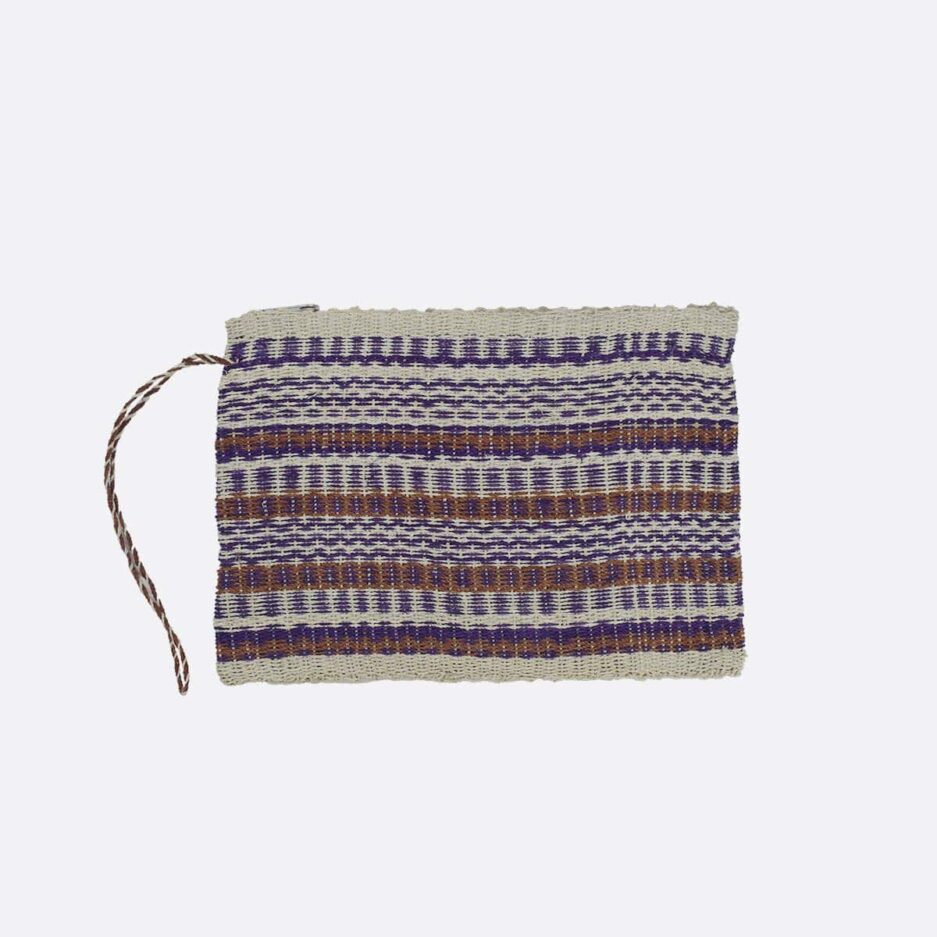 Trousse tissée beige et violette Finca Home