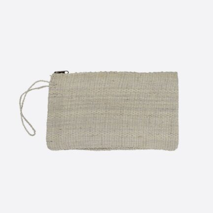 Pochette tissée écru