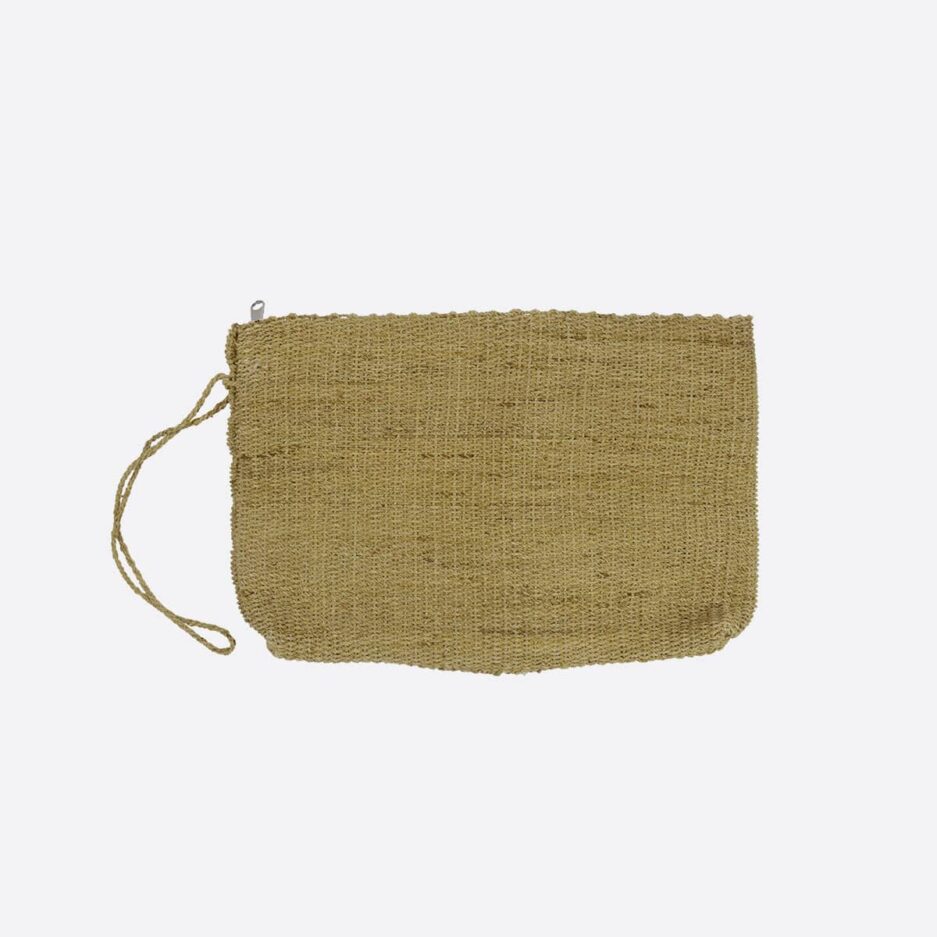 Pochette tissée jaune olive Finca Home