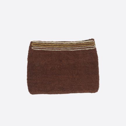Pochette tissée marron