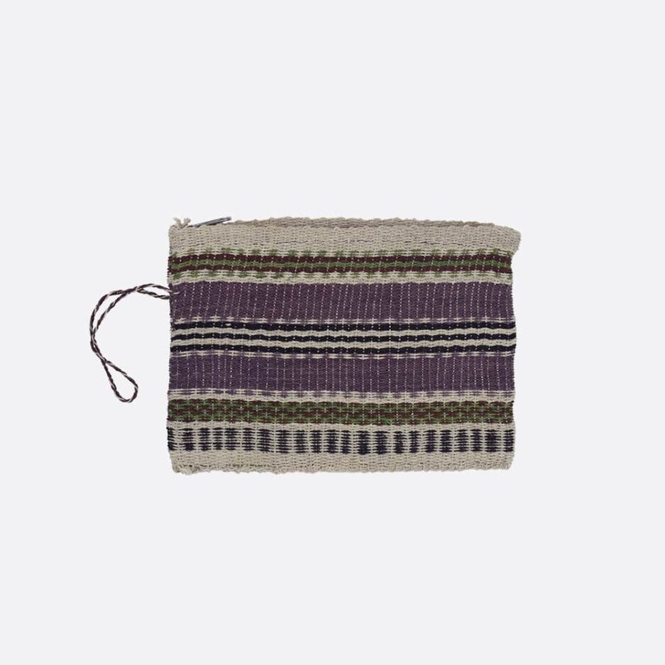 Pochette tissée violette et noire Finca Home