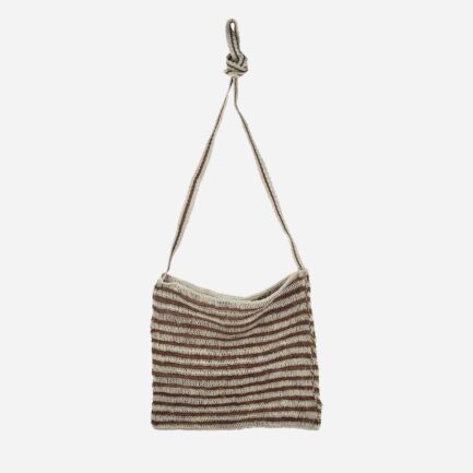 Sac tissé à rayures cannelle