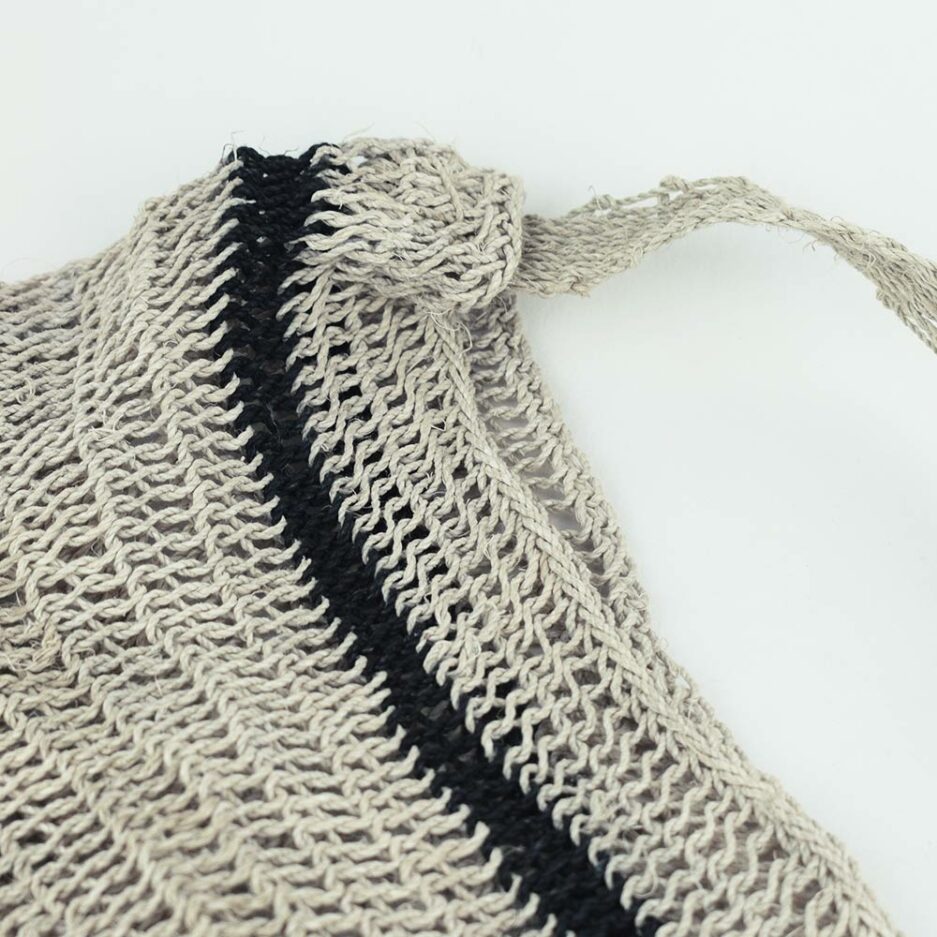 Sac tissé à rayures noires Finca Home - Zoom