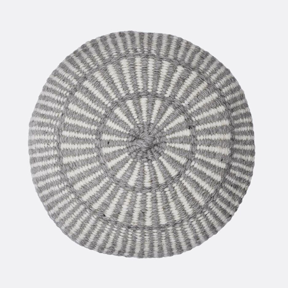 Coussin ethnique rond motif gris Finca Home