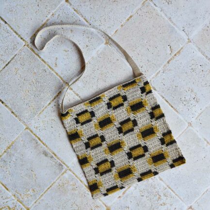 Petit sac tissé femme jaune Finca Home