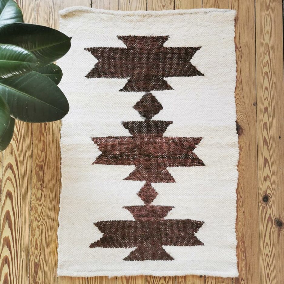 Mini tapis en laine acajou Finca Home
