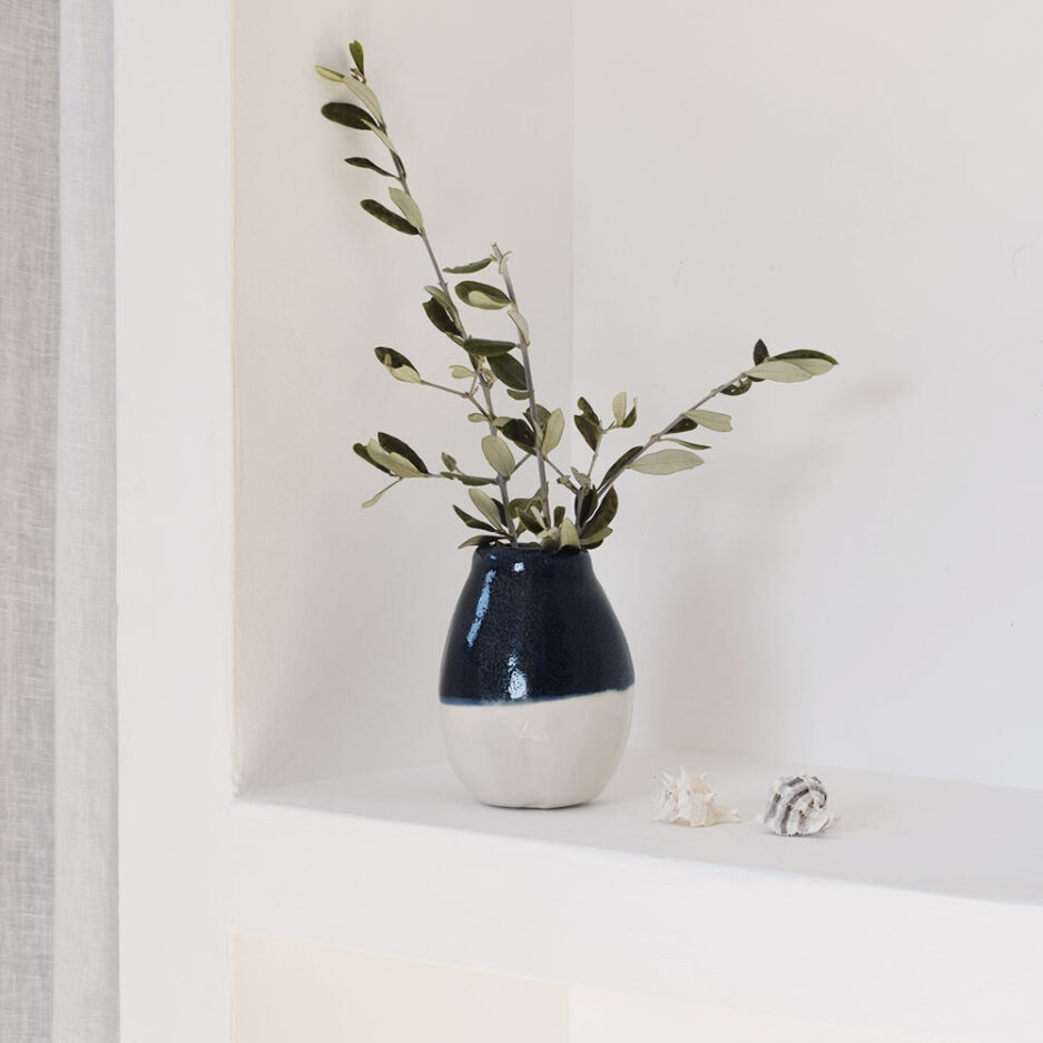 Petit vase bleu en céramique Finca Home