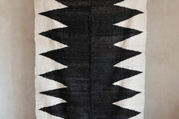 Tapis en laine déco bohème noir et blanc Finca Home