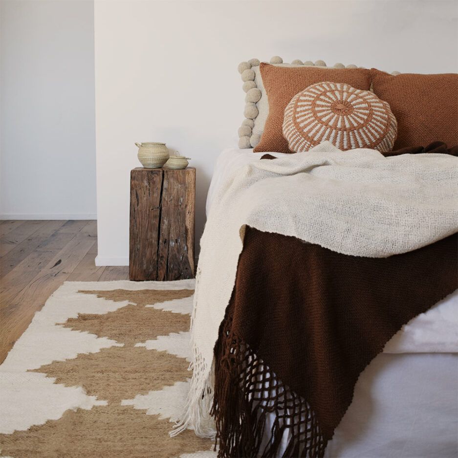 Tapis de couloir en laine ocre Finca Home