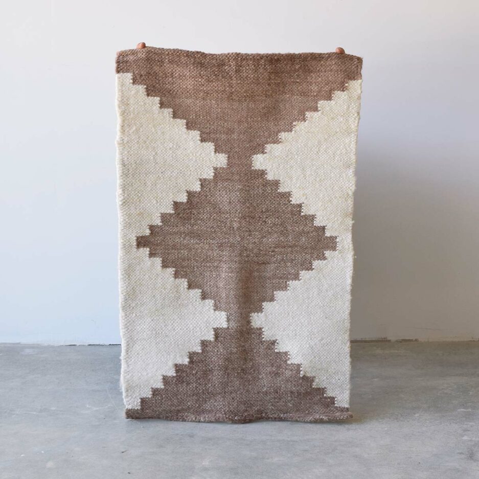 Mini tapis en laine marron Finca Home