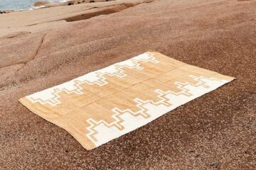 Tapis en laine 2x3m ocre Finca Home