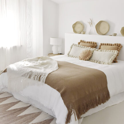 Plaid lama blanc Flavia