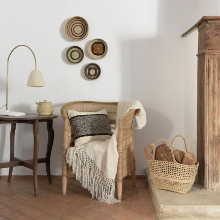 Coussin rectangulaire noir et blanc