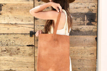 Sac tote bag en cuir camel Finca Home