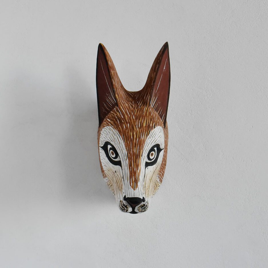 Masque déco en bois renard roux Finca Home