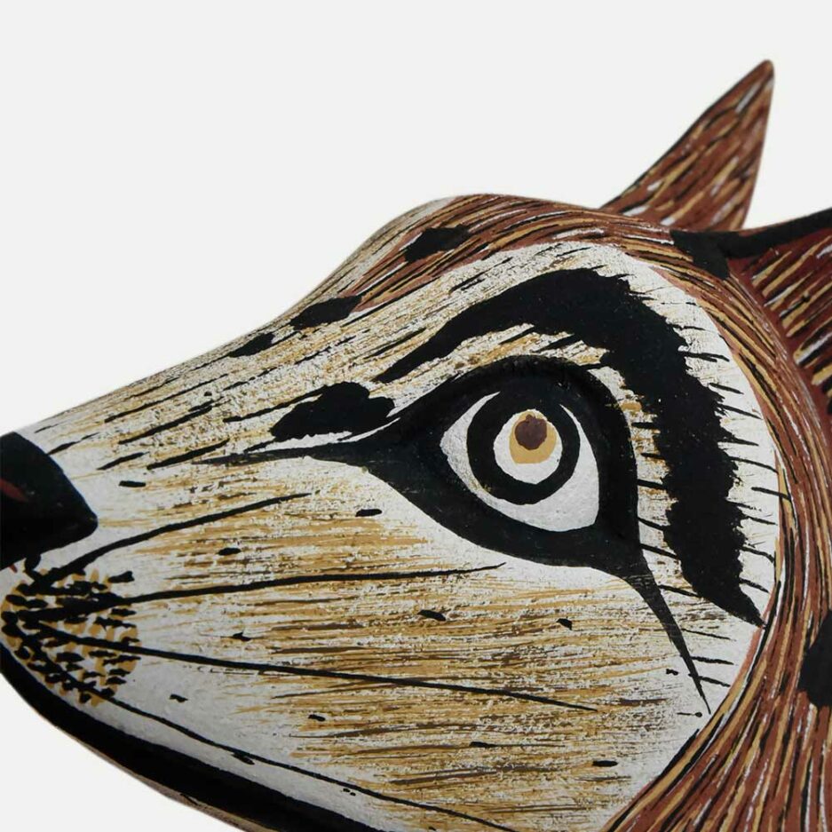 Trophée animaux en bois renard Finca Home