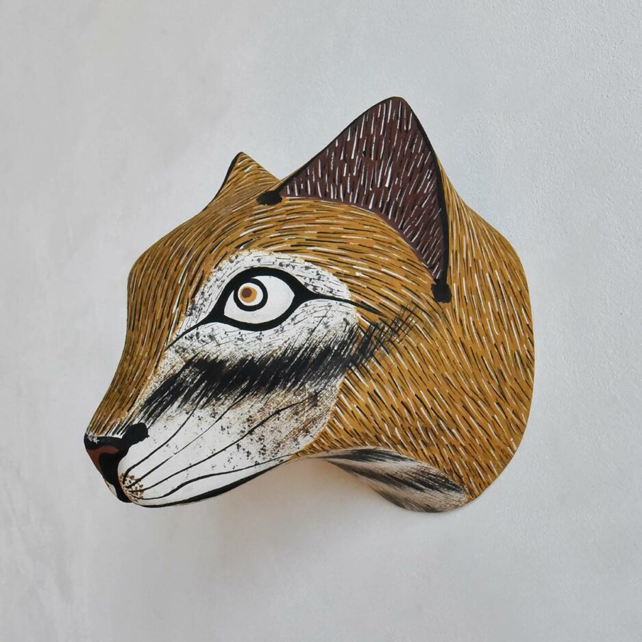 Trophée mural en bois renard roux Finca Home