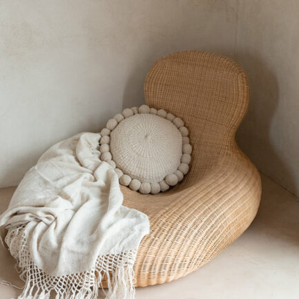 Plaid lama blanc Flavia