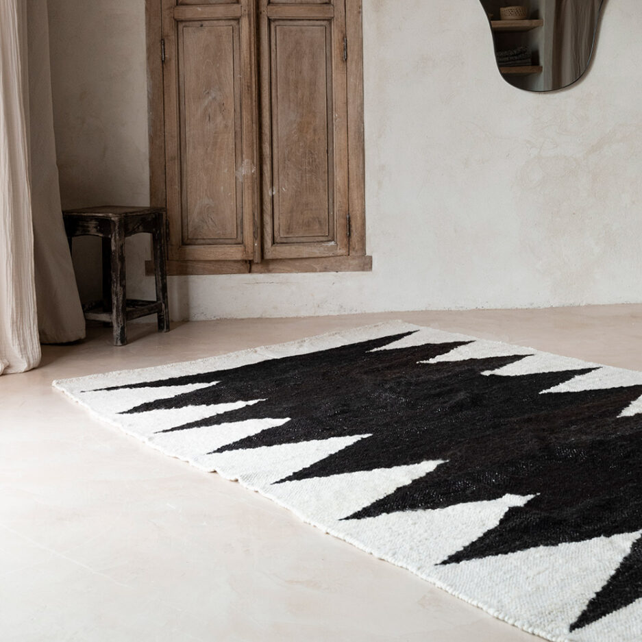 Tapis en laine noir et blanc Finca Home