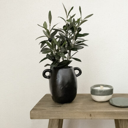 Vase en céramique noir
