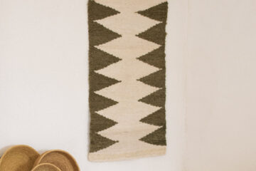 Mini tapis en laine kaki Finca Home