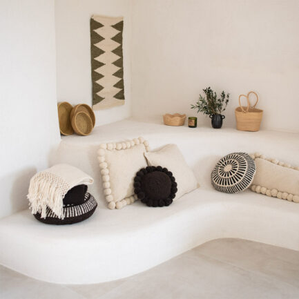 Mini tapis en laine kaki